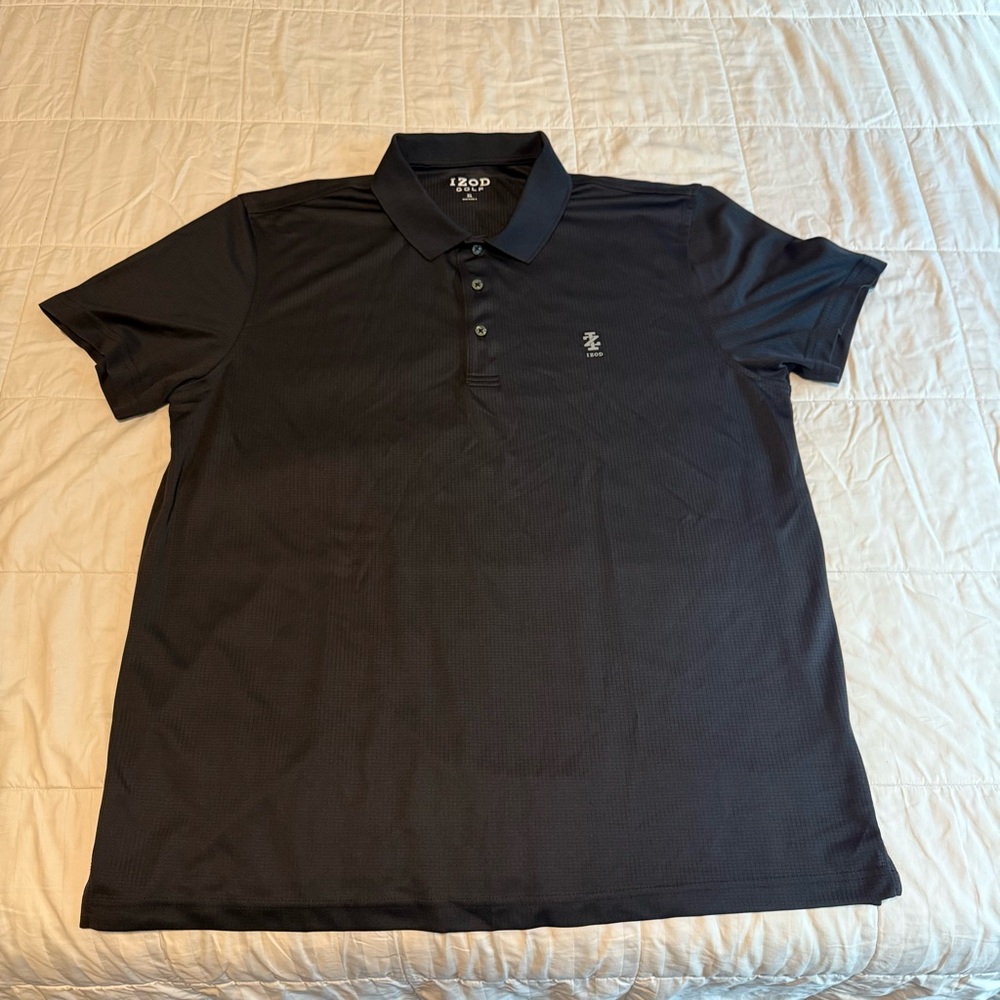 IZOD Golf Men's Black Polo Shirt, Size XL